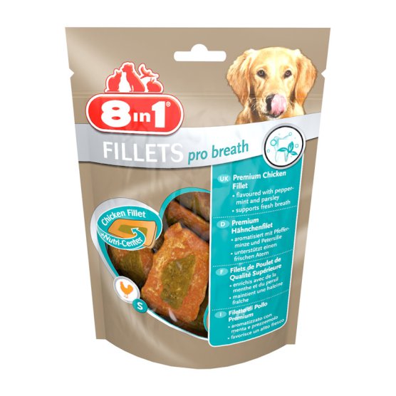 Fillets Pro Breath. Куриное филе для освежения дыхания S, 80 гр. 8in1 (8в1)